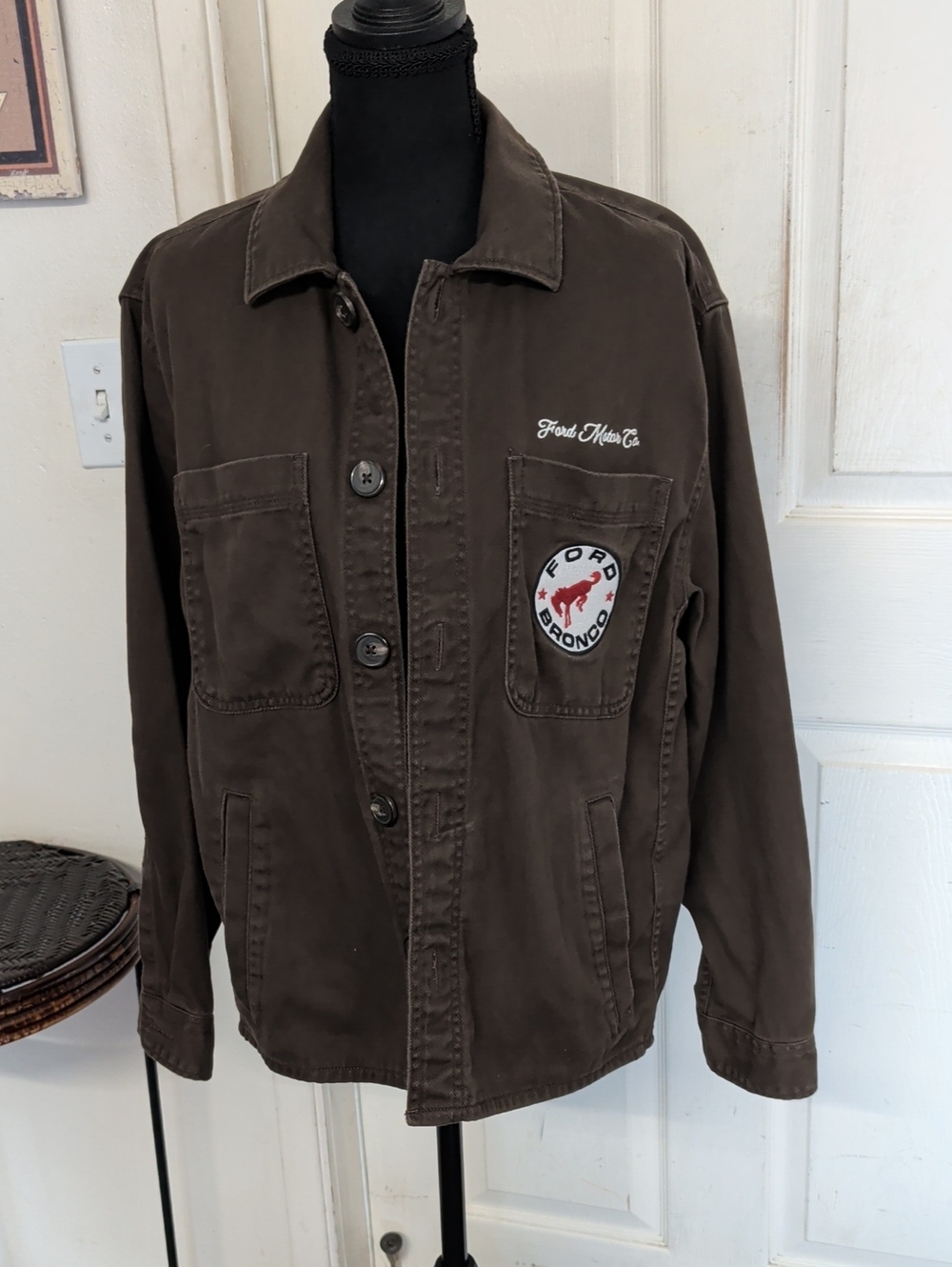 Abercrombie & Fitch Twill Graphic Shirt Jacket Ford Motor Co.